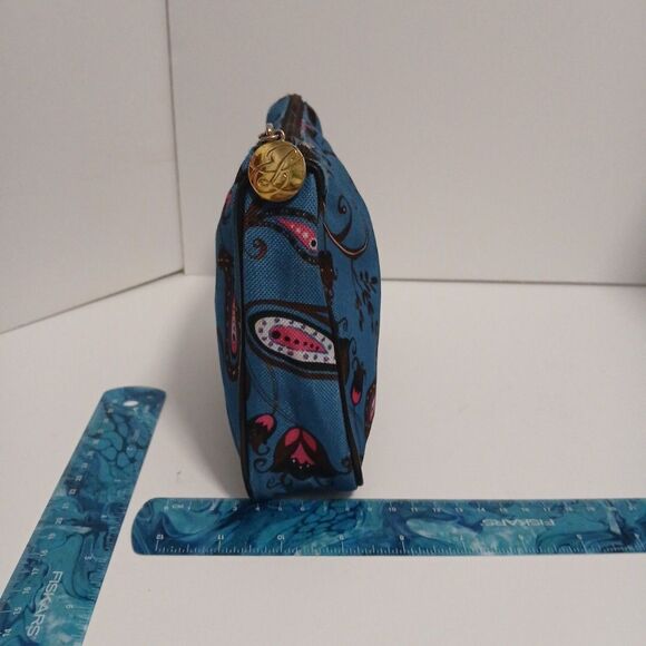 Estée Lauder Blue Paisley Cosmetic Bag – Floral Makeup Pouch – Travel Size - Picture 2 of 11